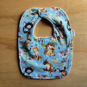Native Animals Blue Dinner Bib