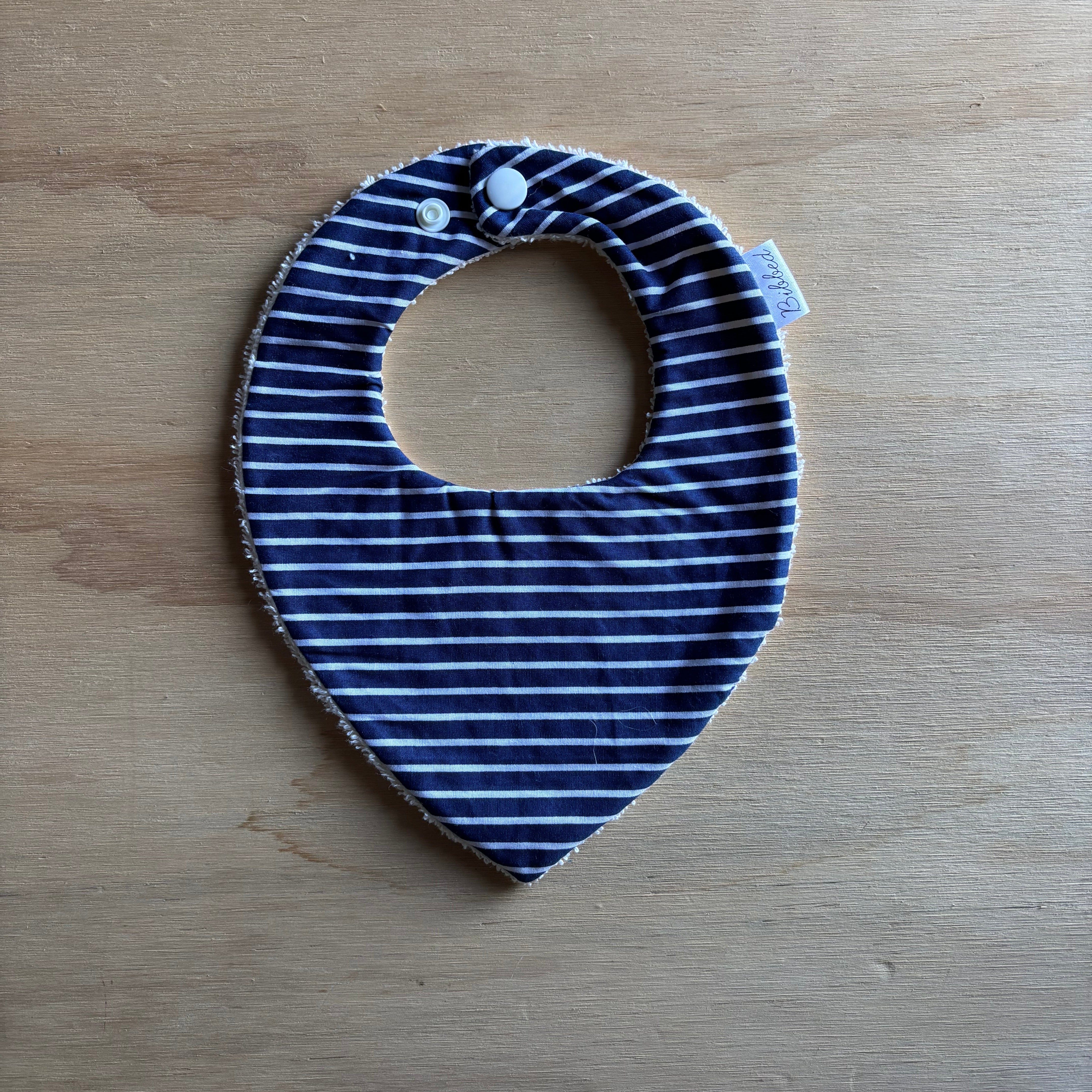 Navy Stripes Dribble Bib