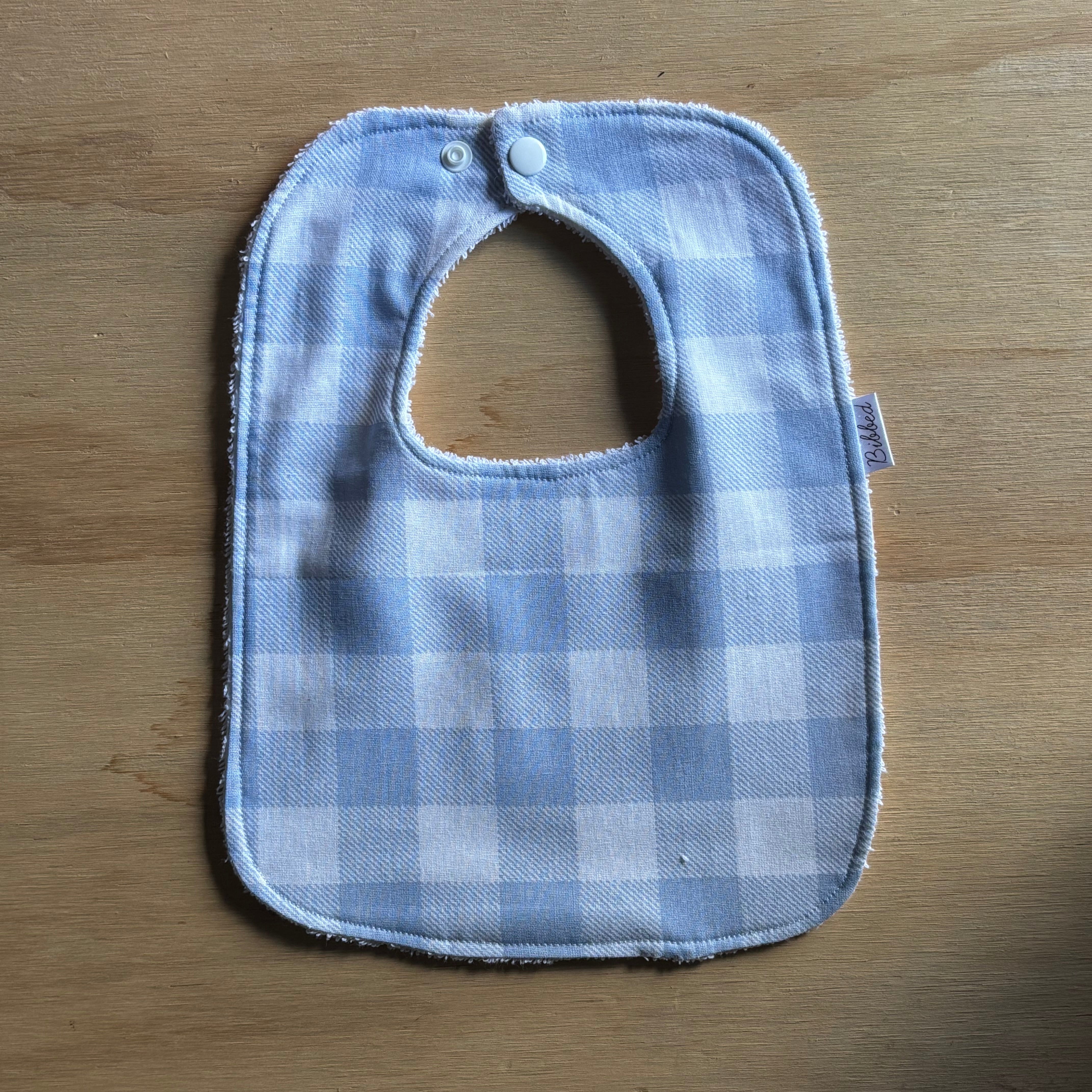 Gingham  Blue Dinner Bib