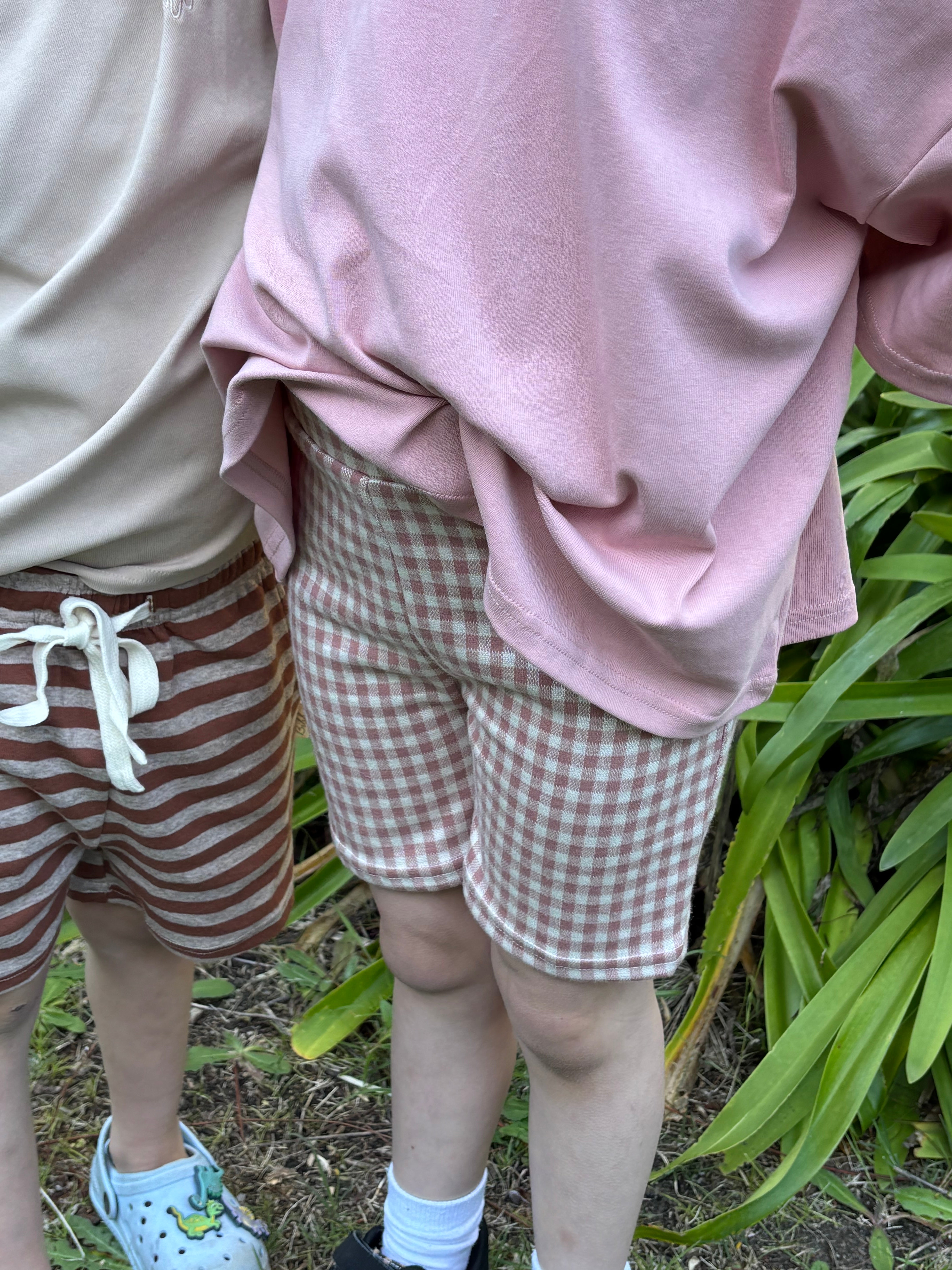 Gingham Pink Bike Shorts