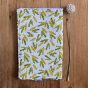 Green and Yellow Leafy Burp Cloth