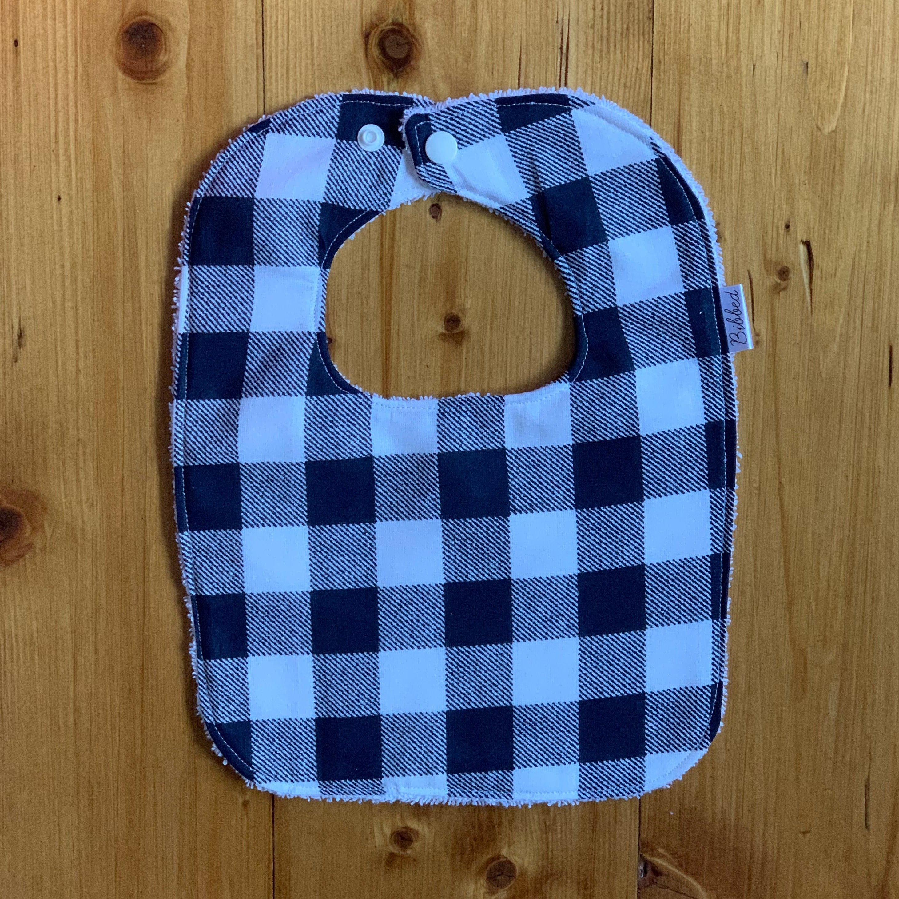 Gingham Navy Dinner Bib