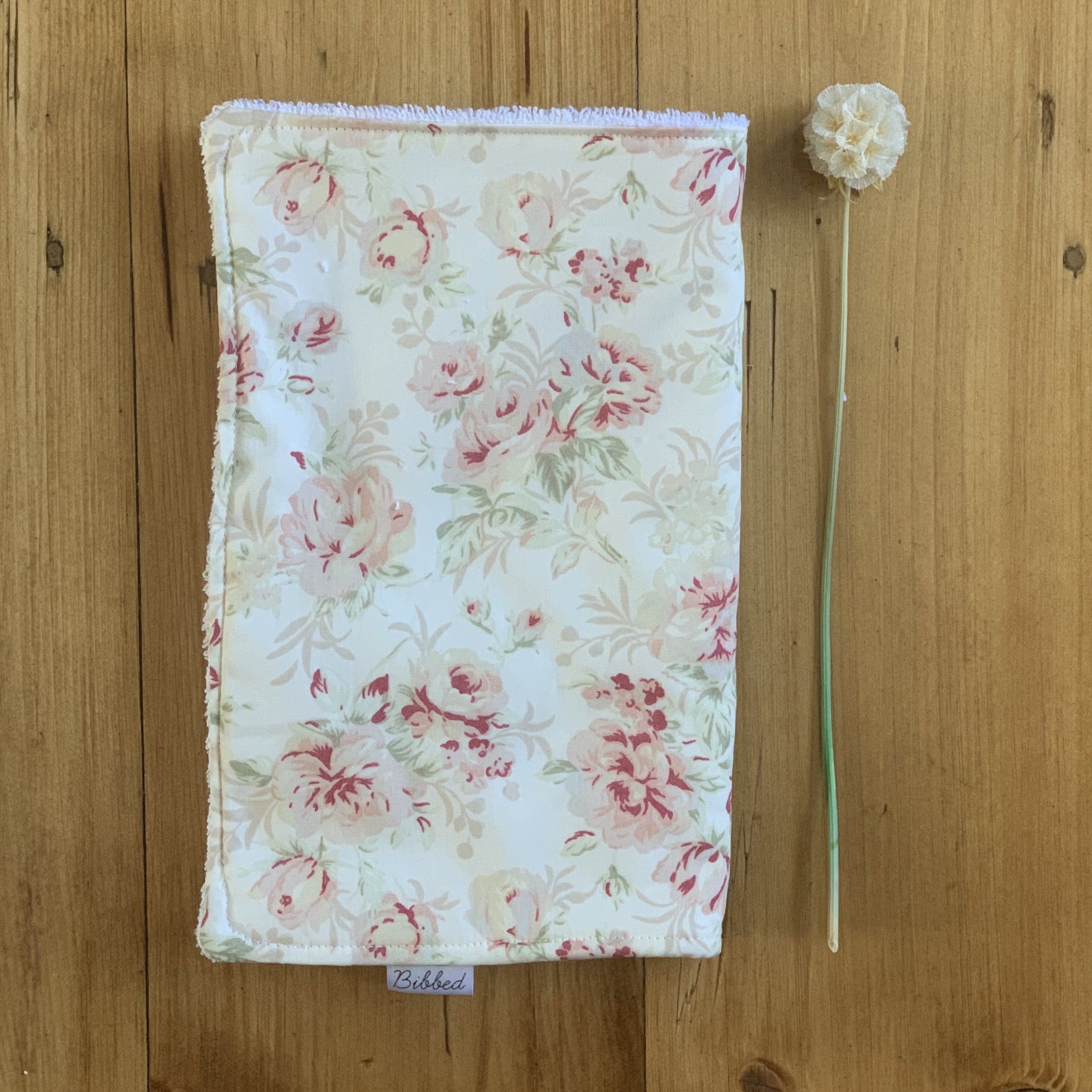 Chyanne Cream Floral Burp Cloth