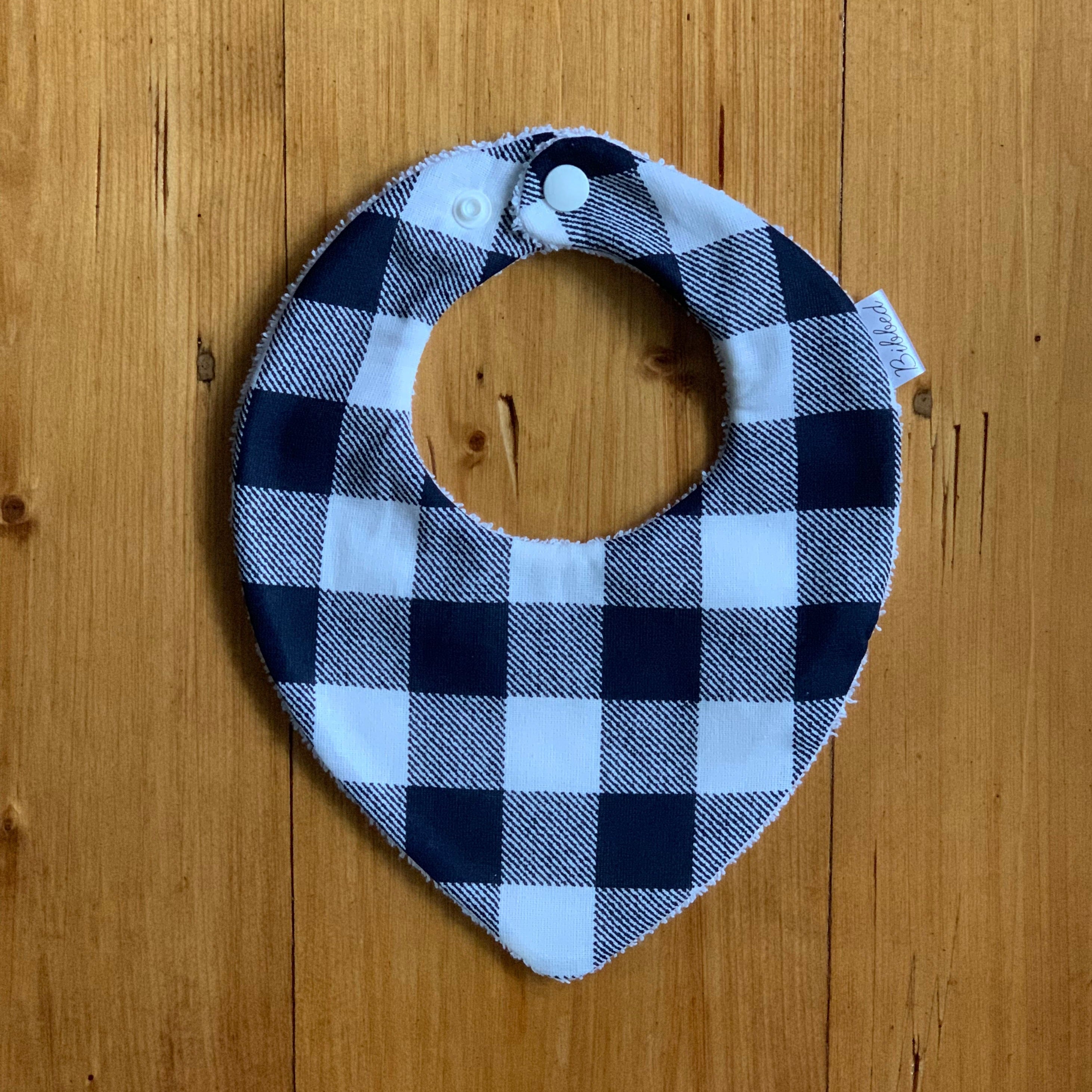 Gingham Navy Dribble Bib